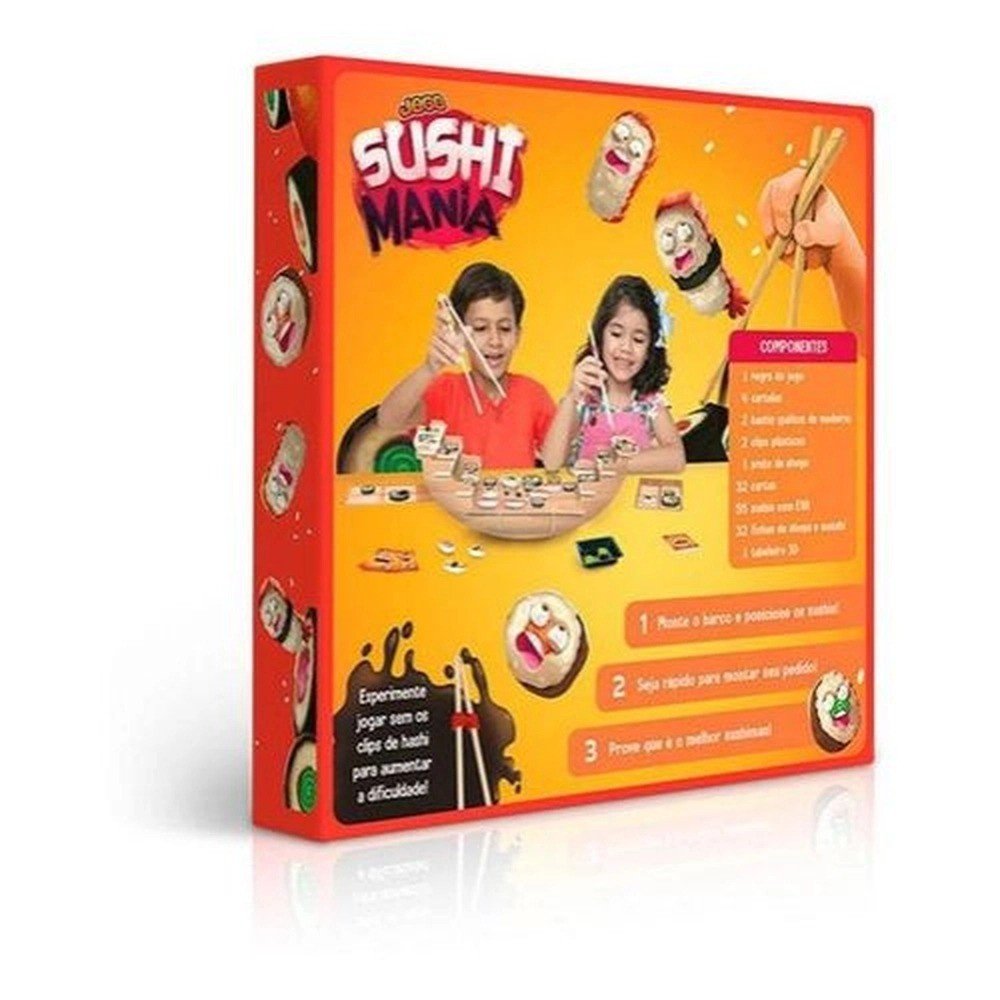 Jogo Sushi Mania Com Hashis De Verdade Game Ofice Toyster - 4
