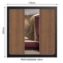 Ver imagem 4 de Guarda Roupa Casal Madesa Lyon Plus 3 Portas de Correr com Espelho 4 Gavetas