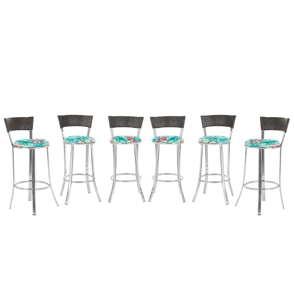 Kit Banqueta Bistro para Bar, Cozinha, Balcão em Alumínio e Fibra Tc Zanutto 6 Unidades Argila