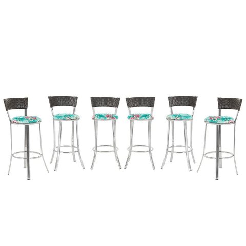 Kit Banqueta Bistro para Bar, Cozinha, Balcão em Alumínio e Fibra Tc Zanutto 6 Unidades Argila