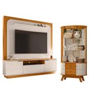 Ver imagem 1 de Estante Home Theater Nilo sem Pés com Cristaleira Moss Cinamomo Off White - Madetec