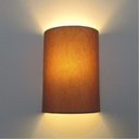 Ver imagem 2 de Arandela Meia Cana Retro Vivare Md-2003 Cúpula em Tecido 25/18x10cm - Bivolt - Palha - 110V/220V