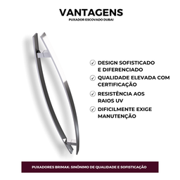 Puxador de Alumínio para Portas Escovado Dubai 60cm Brimak - 2