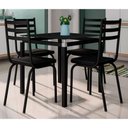 Ver imagem 1 de Conjunto de Mesa com 4 Cadeiras Malva 75cm Tampo de Vidro Preto Artefamol Móveis