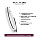 Ver imagem 2 de Puxador de Alumínio para Portas Escovado Dubai 80cm Brimak