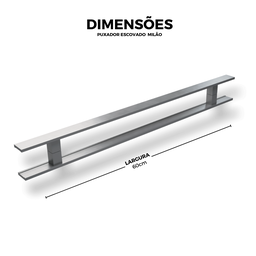 Puxador de Alumínio para Portas Escovado Milão 60cm Brimak - 6