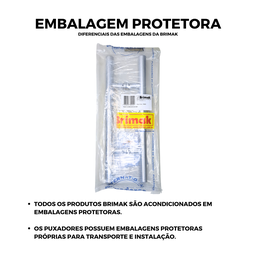 Puxador de Alumínio para Portas Escovado Milão 60cm Brimak - 4