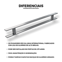 Ver imagem 2 de Puxador de Alumínio para Portas Escovado Milão 60cm Brimak