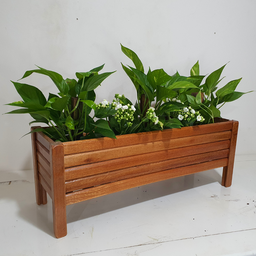 Vaso Jardineira de Madeira Ripada para Plantas 80x26cm - 1
