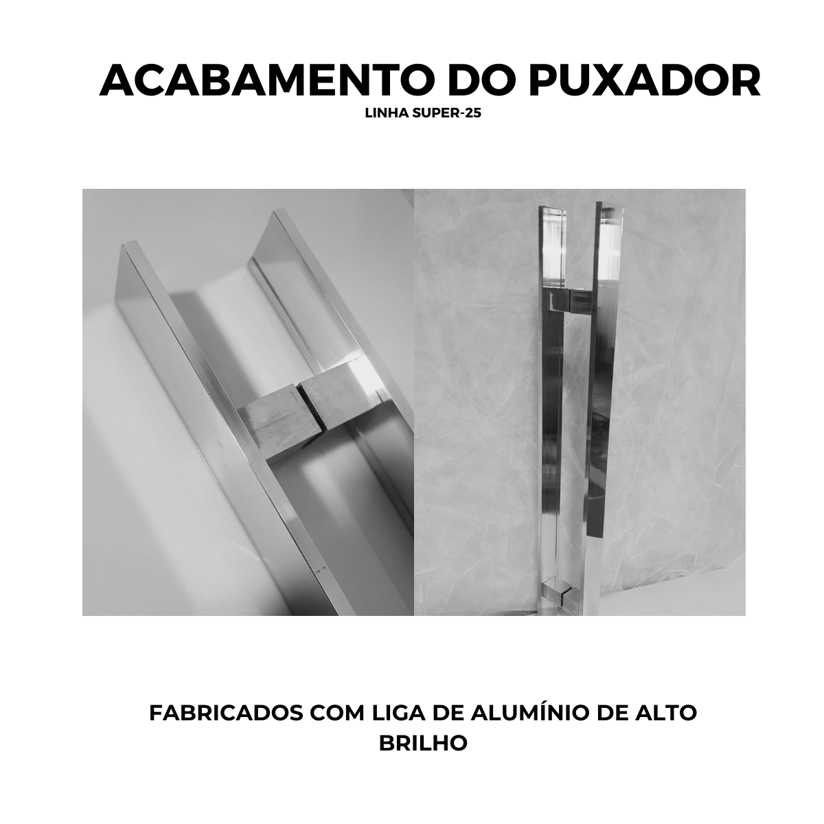 Puxador de Alumínio para Portas Polido Milão 60cm Brimak - 2