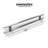 Puxador de Alumínio para Portas Escovado Milão 80cm Brimak - 5