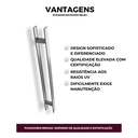 Ver imagem 2 de Puxador de Alumínio para Portas Escovado Milão 80cm Brimak