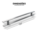 Ver imagem 6 de Puxador de Alumínio para Portas Escovado Milão 100cm Brimak