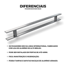 Puxador de Alumínio para Portas Escovado Milão 100cm Brimak - 3