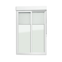 Ver imagem 1 de Porta de Correr com Persiana Integrada Pvc 2 Folhas com Vidro Liso Temperado Itec 230x120cm Brimak