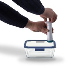 Conjunto de Potes de Vidro Hermético Retangular - Bomba Manual de Sucção a Vácuo 5 Peças - 6