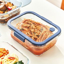 Conjunto de Potes de Vidro Hermético Retangular - Bomba Manual de Sucção a Vácuo 5 Peças - 5