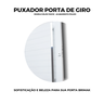 Porta de Giro com Puxador Alumínio e Vidro Temperado Murano Direita Super-25 Branco 210x100cm Brimak - 8