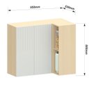 Ver imagem 4 de Armário Aéreo Canto Reto 2 Portas com Nicho Aurora Cinza Cristal Pet