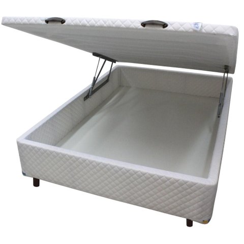 Cama Box Baú Solteirão Poliester(96x203) - Branco