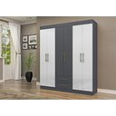 Ver imagem 3 de Guarda-Roupa Casal 6 Portas 2 Gavetas Chile Niquel e Branco