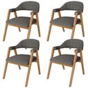 Ver imagem 1 de Kit 4 Cadeiras de Jantar e Estar Living Estofada Nadja L02 Linho Mescla Chumbo - Lyam Decor