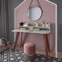 Ver imagem 1 de Mesa Escrivaninha Sofia - Artely Móveis Cedro/OffWhite