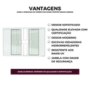 Ver imagem 3 de Janela Veneziana 6 Folhas com Vidro Liso e Grade Linha Confort 120x150cm Branco Brimak