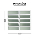 Ver imagem 2 de JANELA BASCULANTE 2 SEÇÕES 10 FOLHAS (4F+6M) C/ VIDRO MINI BOREAL BRANCO - LINHA PLUS - 100X120 BRI