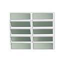 Ver imagem 1 de JANELA BASCULANTE 2 SEÇÕES 10 FOLHAS (4F+6M) C/ VIDRO MINI BOREAL BRANCO - LINHA PLUS - 100X120 BRI