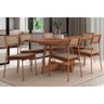 Conjunto: Mesa Sala Jantar Átria 1592 Aço C/ Tampo Madeirado 160x90cm e 6 Cadeiras Lux Rose/freijo - 1