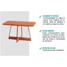 Conjunto: Mesa Sala Jantar Átria 1592 Aço C/ Tampo Madeirado 160x90cm e 6 Cadeiras Lux Rose/freijo - 4