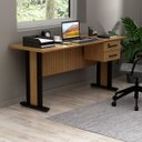 Ver imagem 7 de Mesa para Escritório Reversível 160 cm 2 Gavetas Amêndoa/Preto