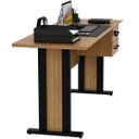 Ver imagem 6 de Mesa para Escritório Reversível 160 cm 2 Gavetas Amêndoa/Preto