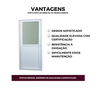 Porta de Giro Mista de Pvc com Vidro Mini Boreal Direita Branco Itec 216x80cm Brimak - 4