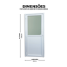 Porta de Giro Mista de Pvc com Vidro Mini Boreal Direita Branco Itec 216x80cm Brimak - 2