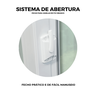 Porta de Correr de Pvc 2 Folhas com Vidro Liso Temperado Branco 210x150cm - 6