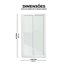 Porta de Correr de Pvc 2 Folhas com Vidro Liso Temperado Branco 210x150cm - 2