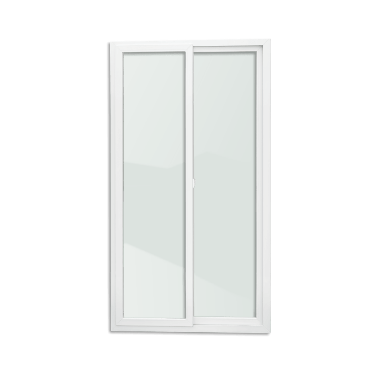 Porta de Correr de Pvc 2 Folhas com Vidro Liso Temperado Branco 210x150cm - 1