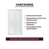 Porta de Correr de Pvc 2 Folhas com Vidro Liso Temperado Branco 210x150cm - 4