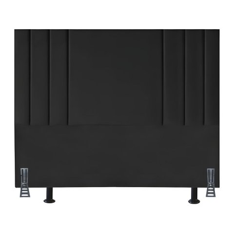 Cabeceira 160 Cm Queen Linho Cama Box Estofada Moderna Frame:preto