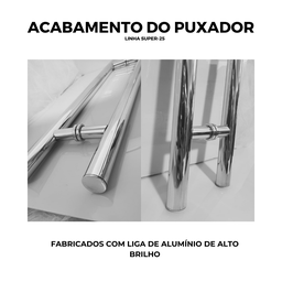 Puxador de Alumínio para Portas Polido Londres 80cm Brimak - 4
