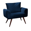Ver imagem 1 de Poltrona Decorativa Elis Pé Palito Azul Marinho