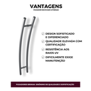 Ver imagem 2 de Puxador de Alumínio para Portas Escovado Athenas 60cm Brimak