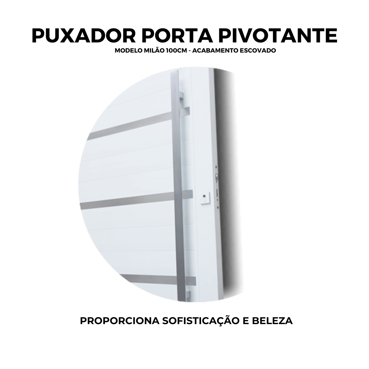 Porta Pivotante de Pvc com Puxador Miraggio Esquerda Branco 216x120cm Brimak - 4