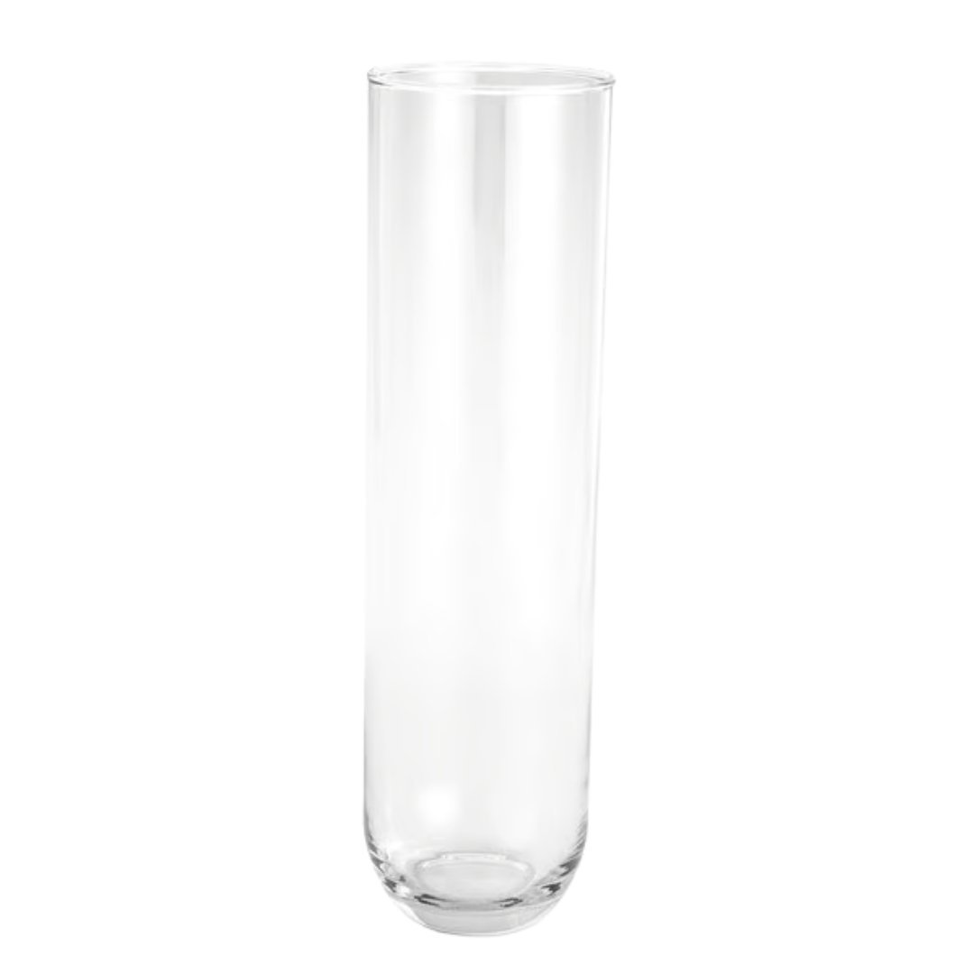 Vaso Grande em Vidro Cilíndro Mesa Transparente Liso - 1