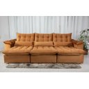 Ver imagem 3 de Sofá Retrátil e Reclinável 3,20m em Tecido Veludo C/ Pillow Nos Braços e Molas Ensacadas Bonel/d33:t