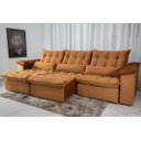 Ver imagem 1 de Sofá Retrátil e Reclinável 3,20m em Tecido Veludo C/ Pillow Nos Braços e Molas Ensacadas Bonel/d33:t