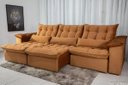 Ver imagem 1 de Sofá Retrátil e Reclinável 3,20m em Tecido Veludo C/ Pillow Nos Braços e Molas Ensacadas Bonel/d33:t