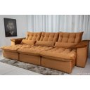 Ver imagem 2 de Sofá Retrátil e Reclinável 3,20m em Tecido Veludo C/ Pillow Nos Braços e Molas Ensacadas Bonel/d33:t